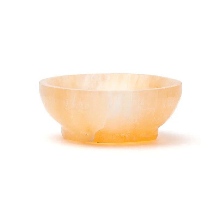 Bol rond en sélénite couleur pêche | Pieralune