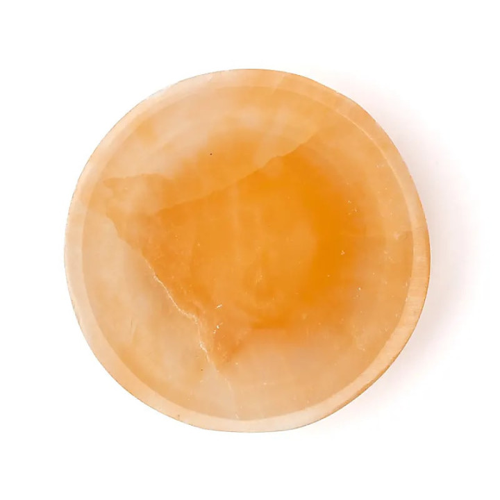 Bol rond en sélénite couleur pêche | Pieralune