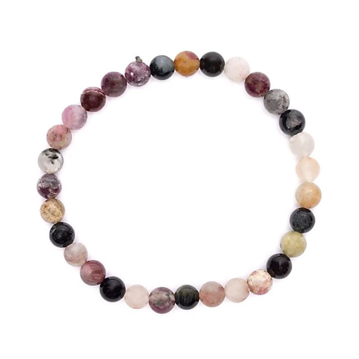 Bracelet élastique en tourmaline mixte | Pieralune