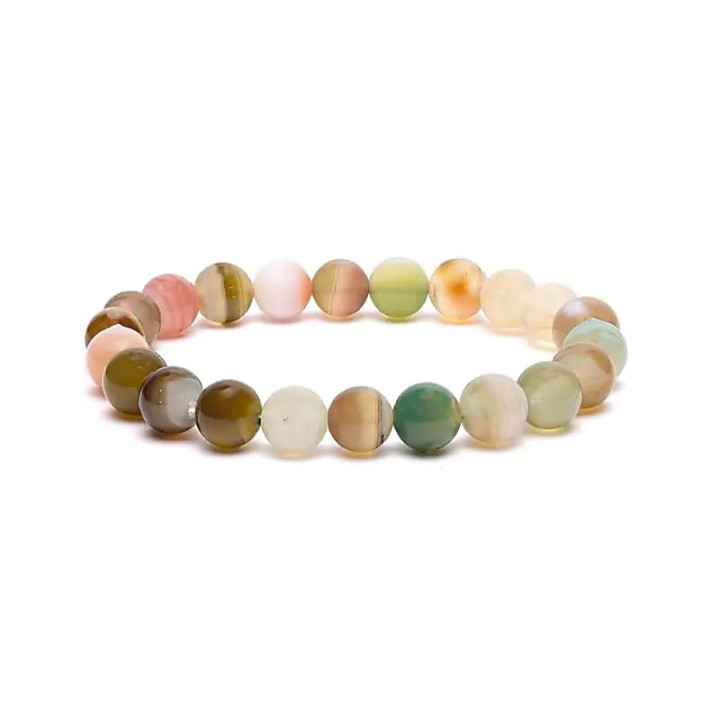 Bracelet élastique en agate mixte | Pieralune