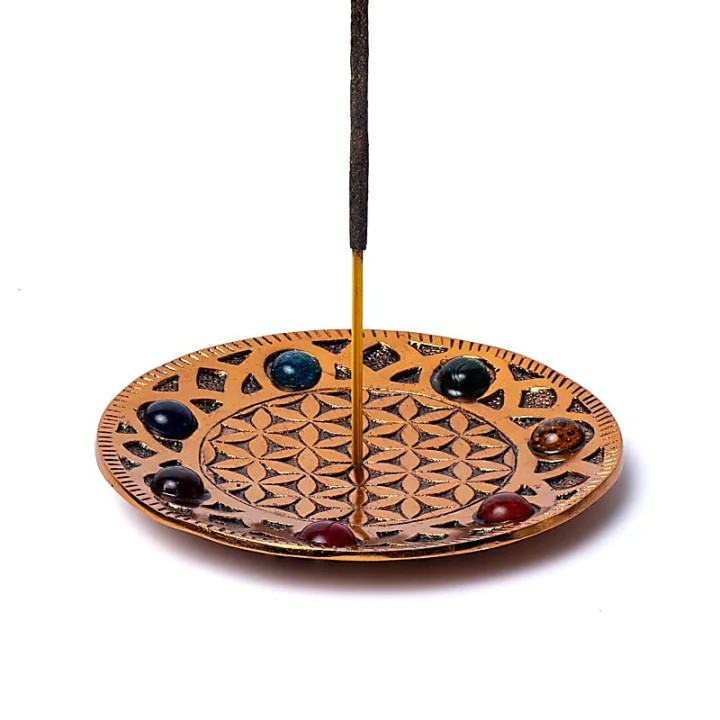 Porte encens finition cuivre Fleur de vie | Pieralune