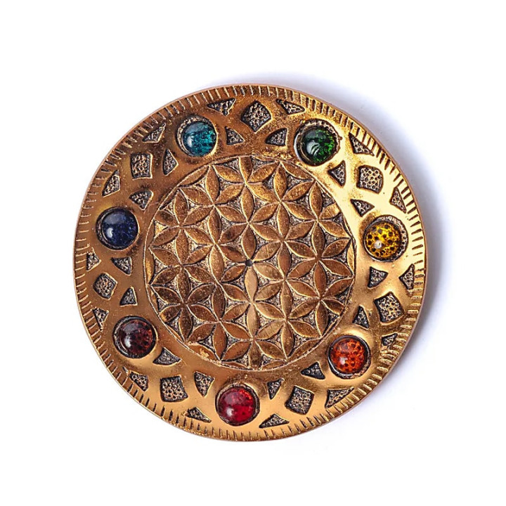 Porte encens finition cuivre Fleur de vie | Pieralune