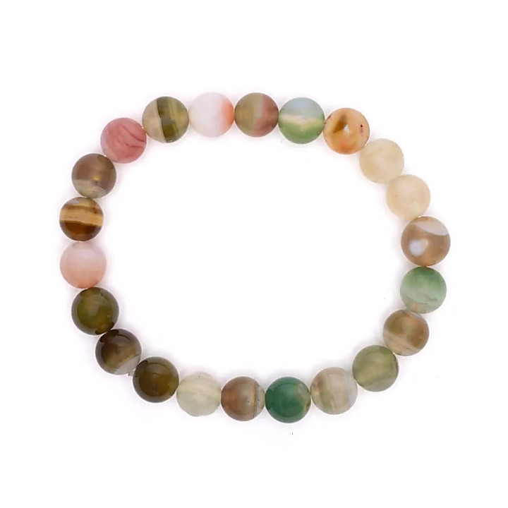 Bracelet élastique en agate mixte | Pieralune