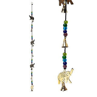 Cordelette décoration clochettes avec 4 éléphants | Pieralune