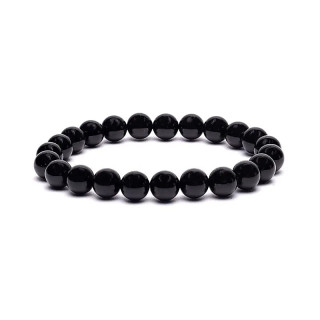 Bracelet élastique en tourmaline noire | Pieralune
