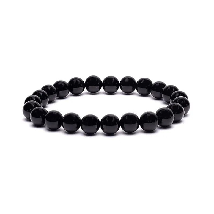 Bracelet élastique en tourmaline noire | Pieralune