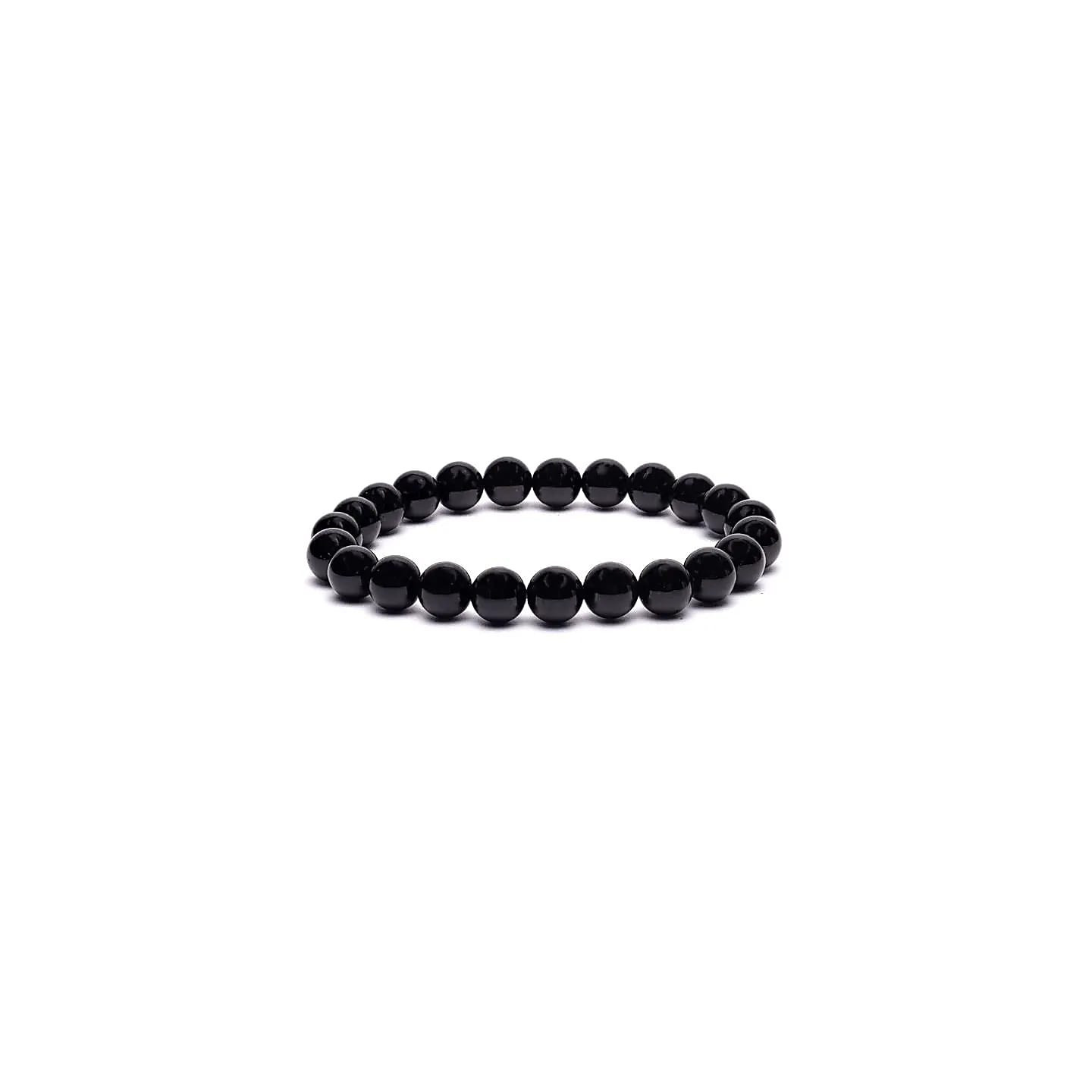 Bracelet élastique en tourmaline noire | Pieralune