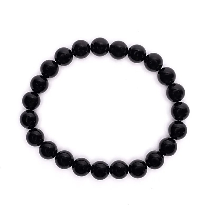 Bracelet élastique en tourmaline noire | Pieralune