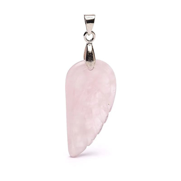 Pendentif ailes d’ange en quartz rose | Pieralune