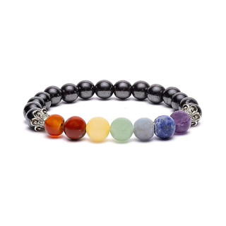 Bracelet chakra en hématite élastique | Pieralune