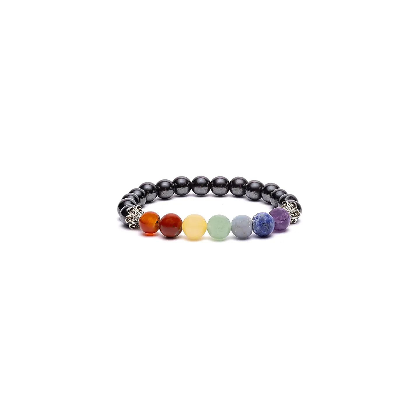 Bracelet chakra en hématite élastique | Pieralune