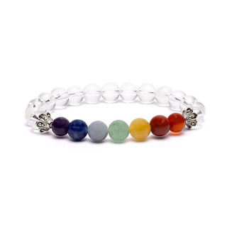 Bracelet chakra en cristal de roche élastique | Pieralune