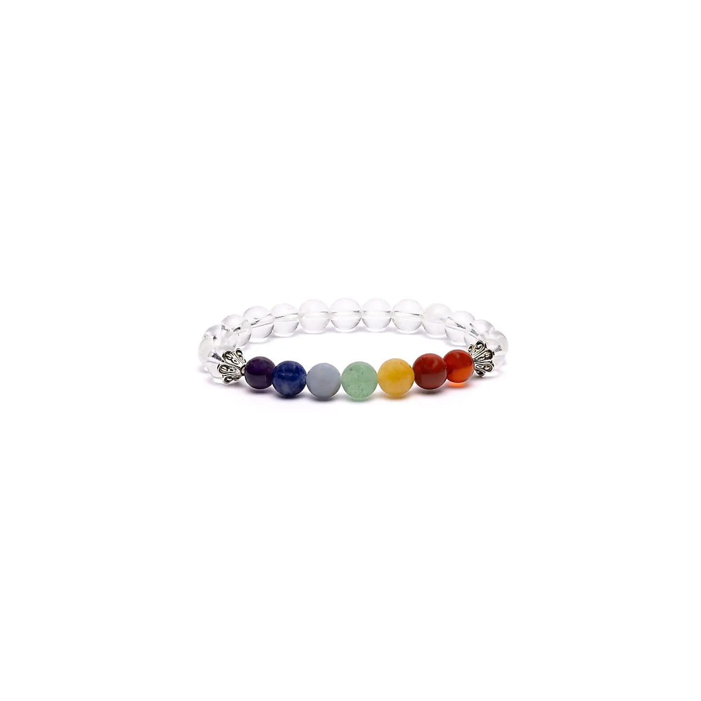 Bracelet chakra en cristal de roche élastique | Pieralune