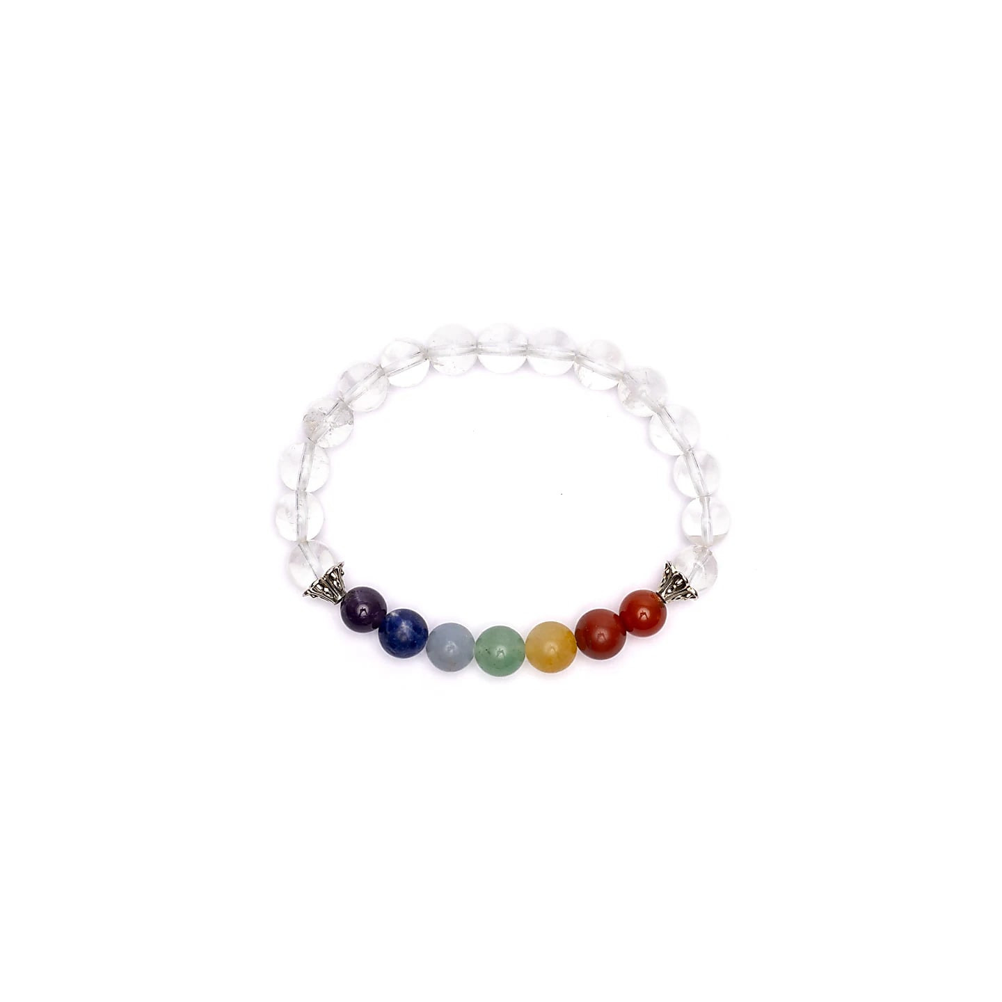 Bracelet chakra en cristal de roche élastique | Pieralune