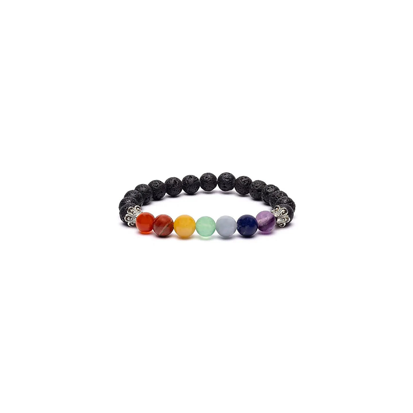 Bracelet chakra en pierre de lave élastique | Pieralune