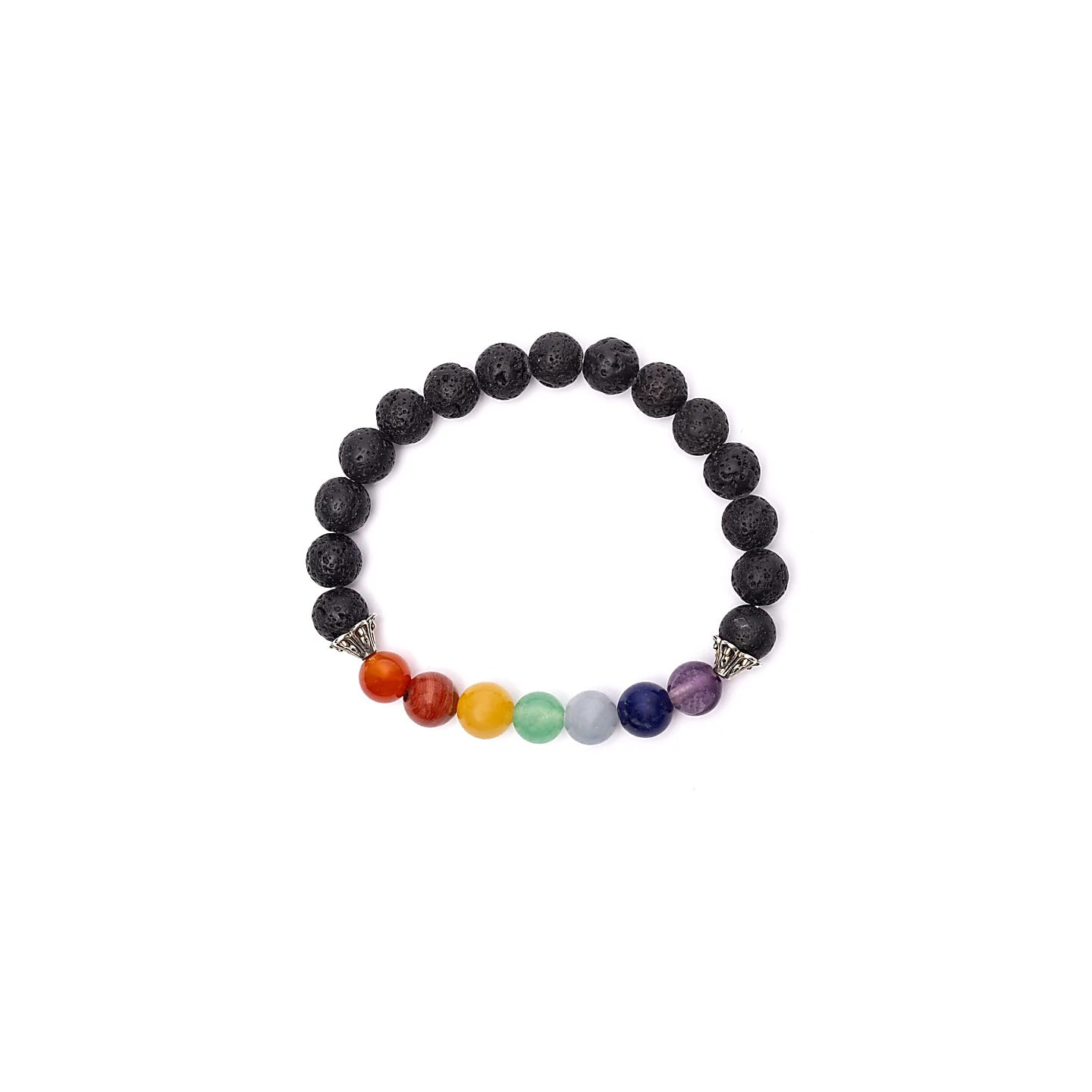 Bracelet chakra en pierre de lave élastique | Pieralune