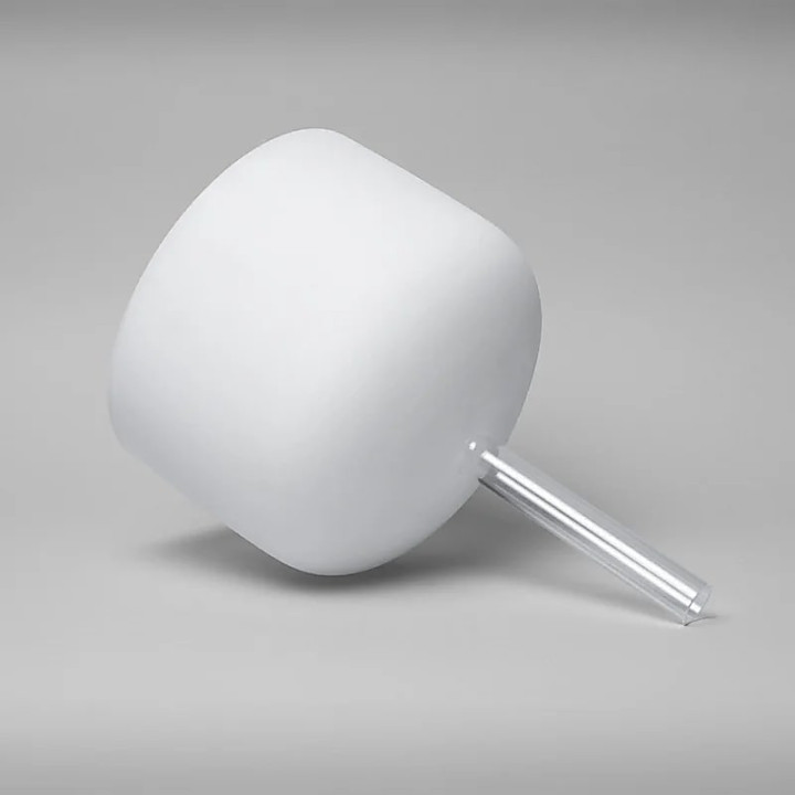 Bol chantant de cristal blanc avec manche note RE 432 Hz | Pieralune