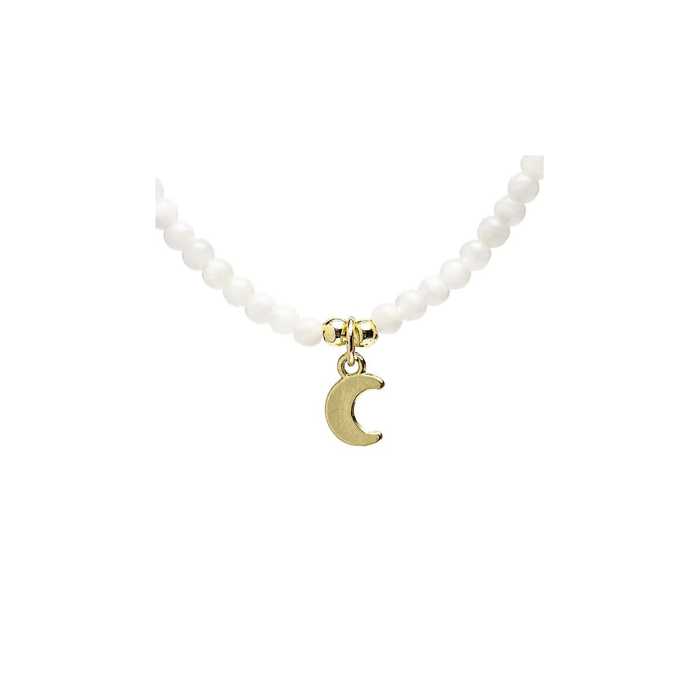 Collier ajustable Pierre de lune avec pendentif lune | Pieralune