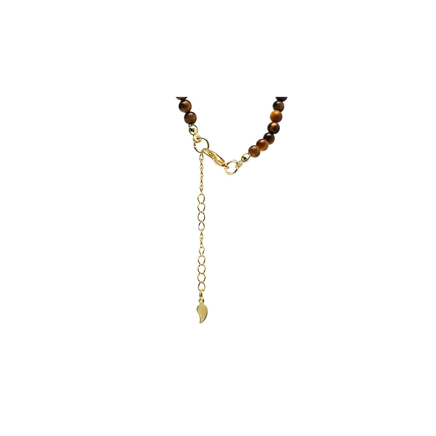 Collier ajustable Œil de tigre avec pendentif lune | Pieralune