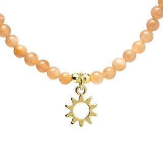 Collier ajustable Pierre de soleil avec pendentif soleil | Pieralune