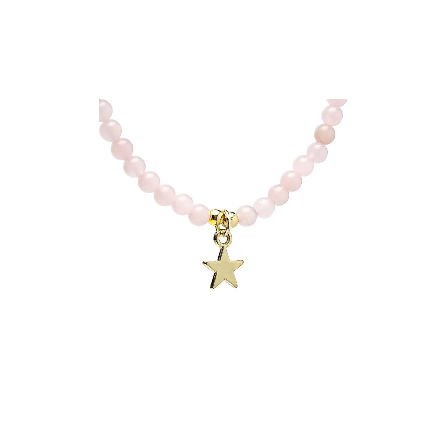 Collier ajustable Quartz rose avec pendentif étoile | Pieralune
