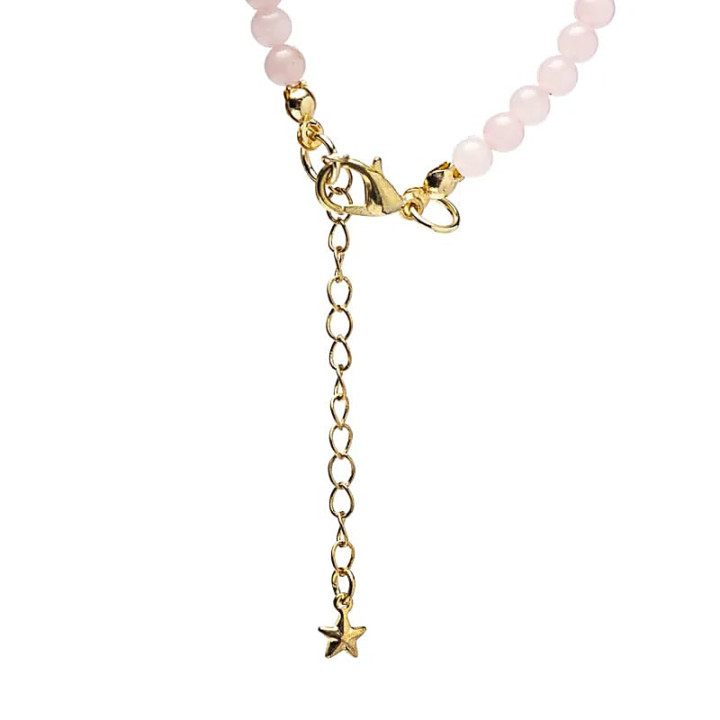 Collier ajustable Quartz rose avec pendentif étoile | Pieralune
