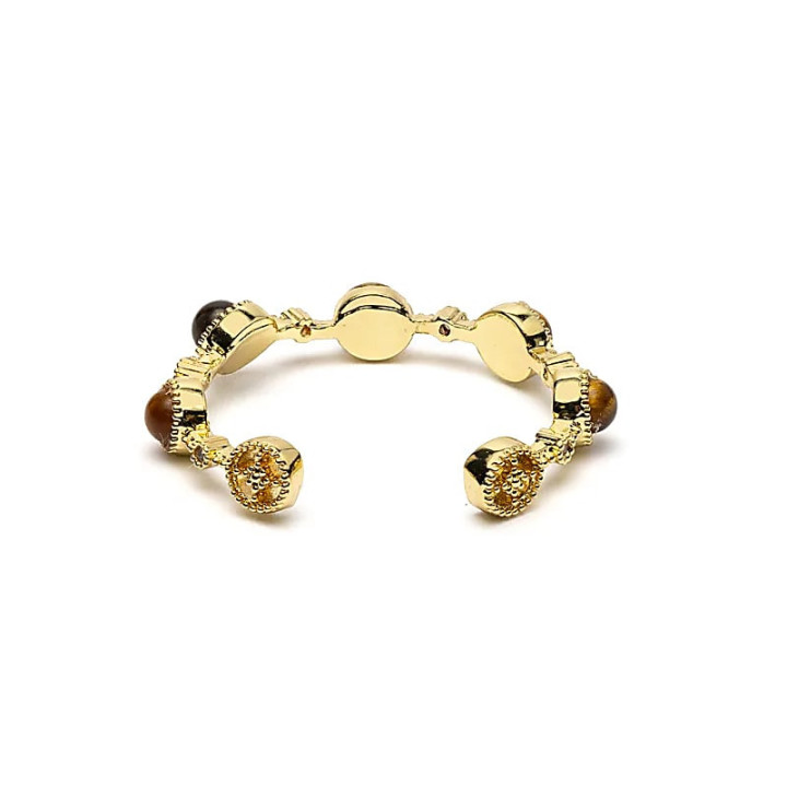 Bague ouverte avec œil de tigre | Pieralune