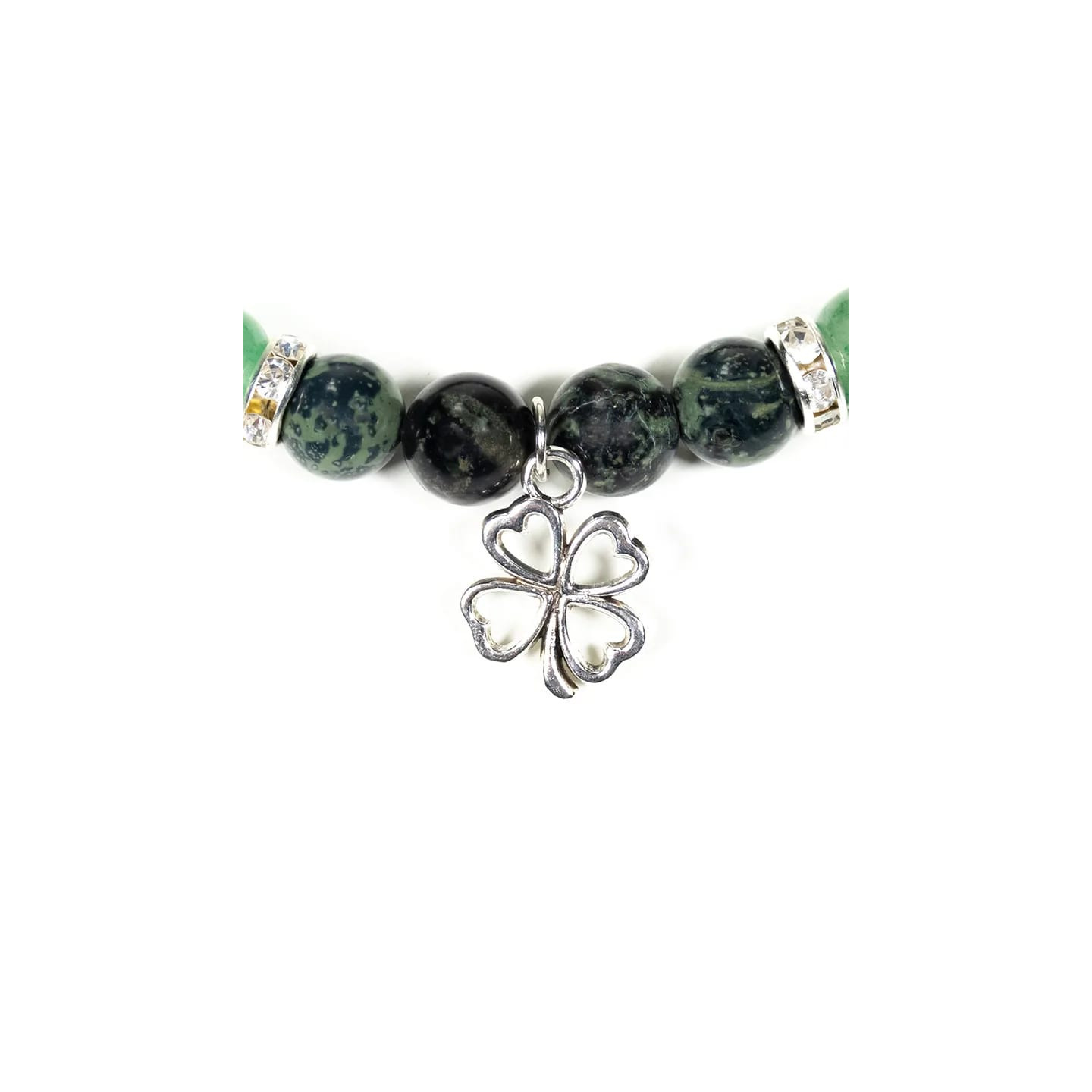 Bracelet Jaspe kambaba / Aventurine avec trèfle | Pieralune