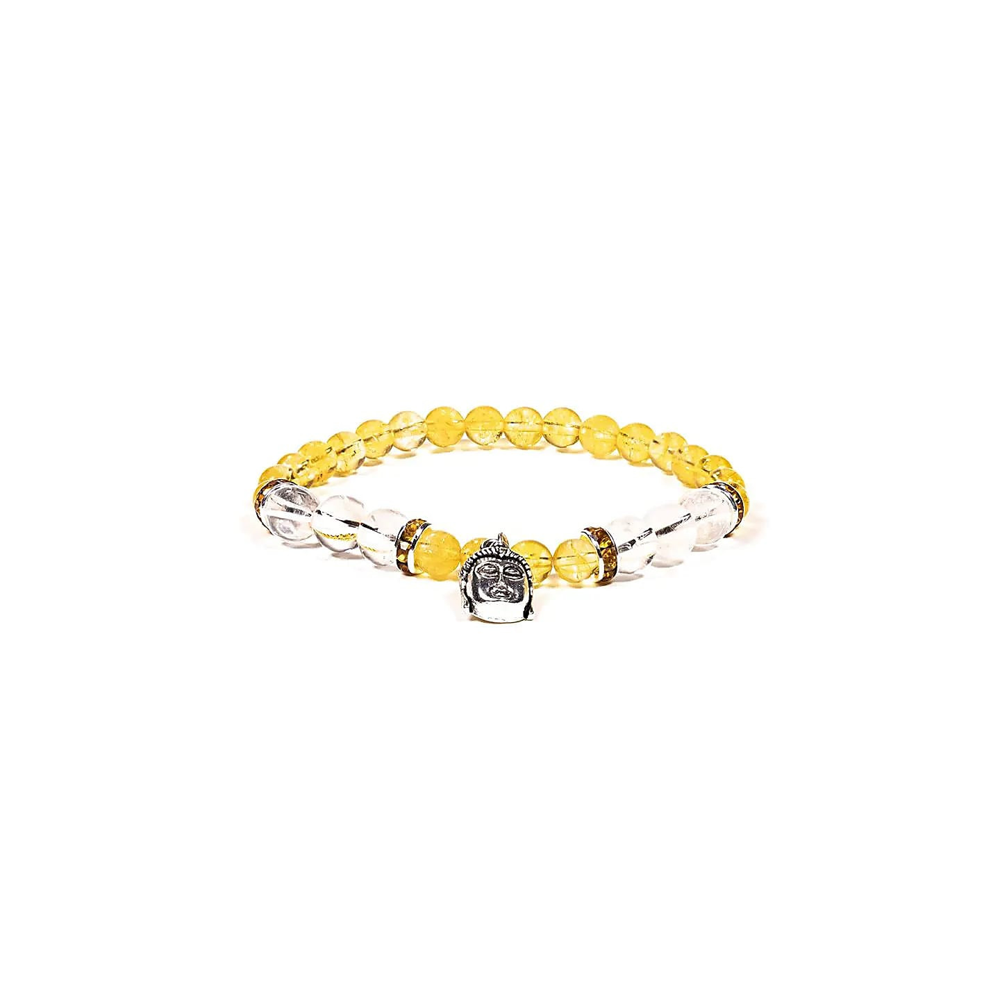 Bracelet Citrine / Cristal de roche avec Bouddha | Pieralune