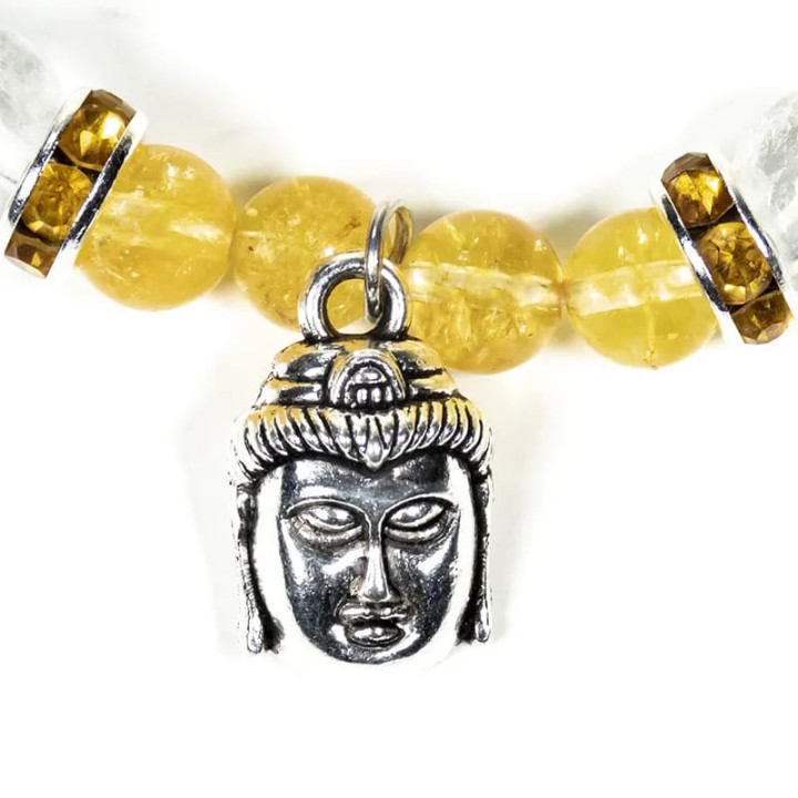 Bracelet Citrine / Cristal de roche avec Bouddha | Pieralune