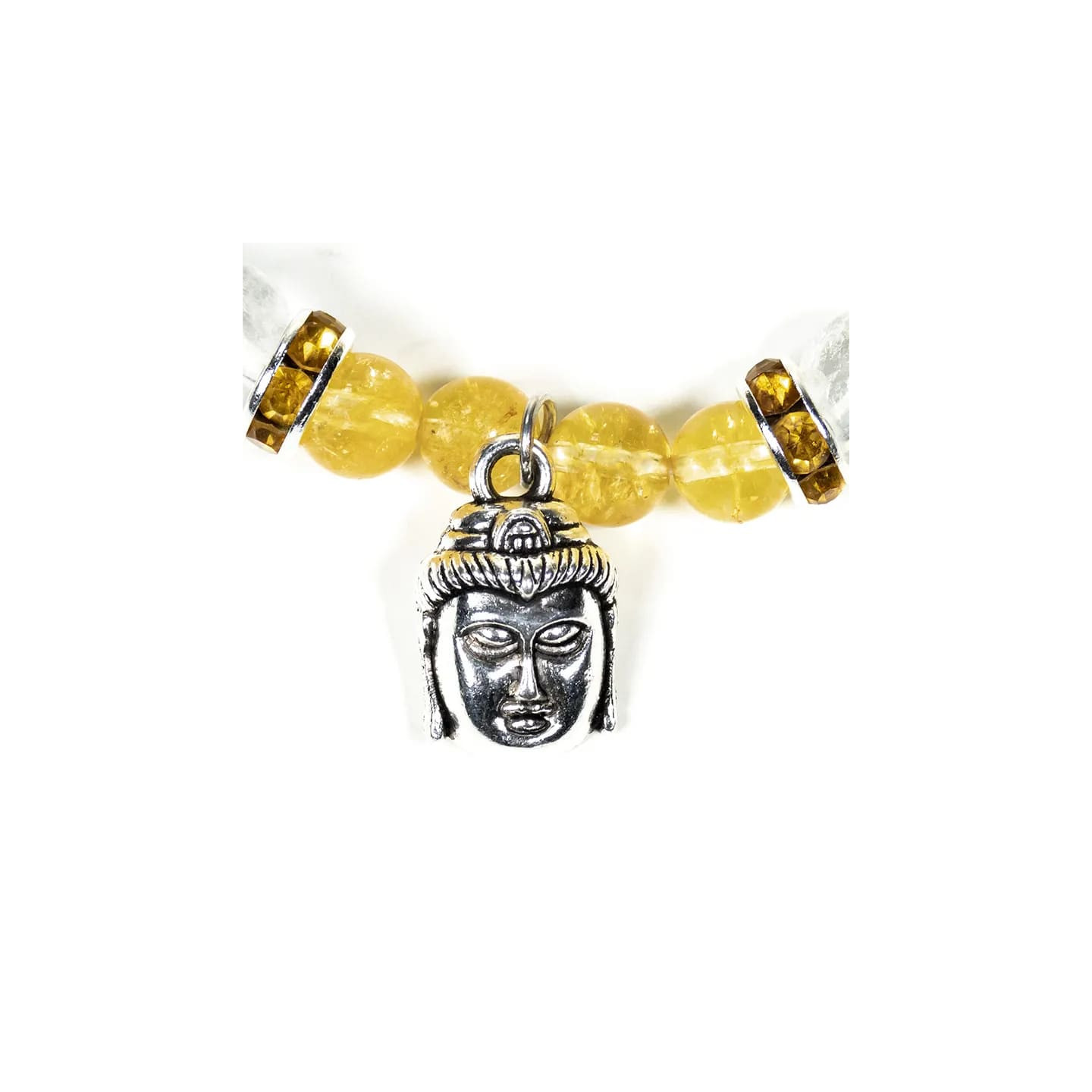 Bracelet Citrine / Cristal de roche avec Bouddha | Pieralune